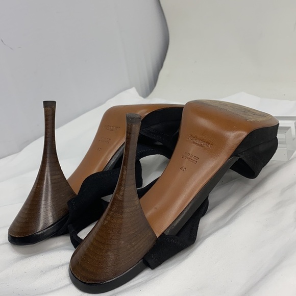 YSL Yves Saint Laurent 40/US 9 Suede Sandals Heels - Picture 15 of 16